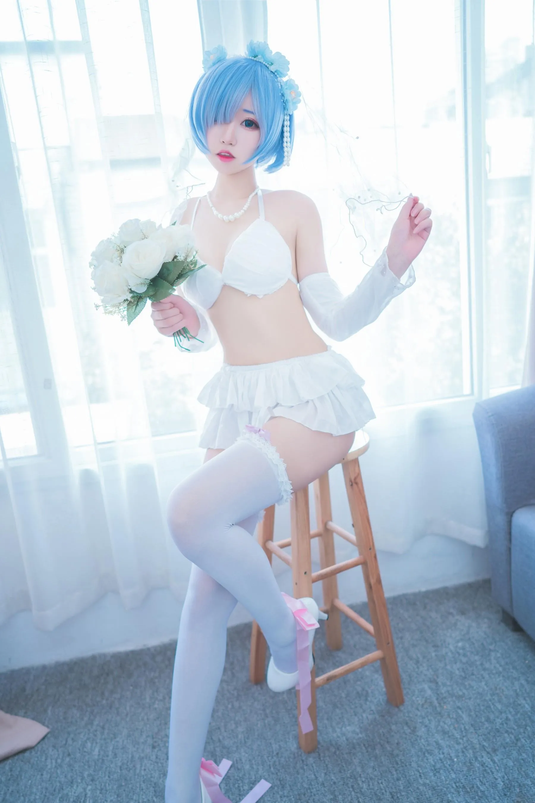 猫君君_MaoJun – NO.22 蕾姆内衣花嫁 [41P]插图5